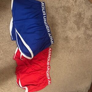 Under Armour Red and Blue Performance Shorts